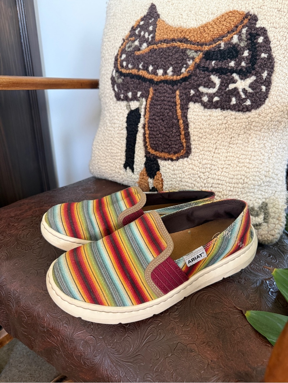 Ariat Women’s Slip-On Canvas Sneakers in Multicolor Stripe
